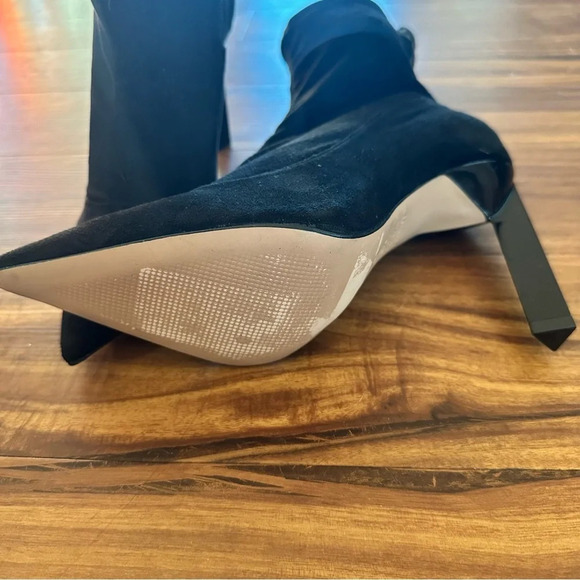 Schutz Bennie Bootie Boots in black with leopard print detail size: 6.5B - Picture 4 of 6